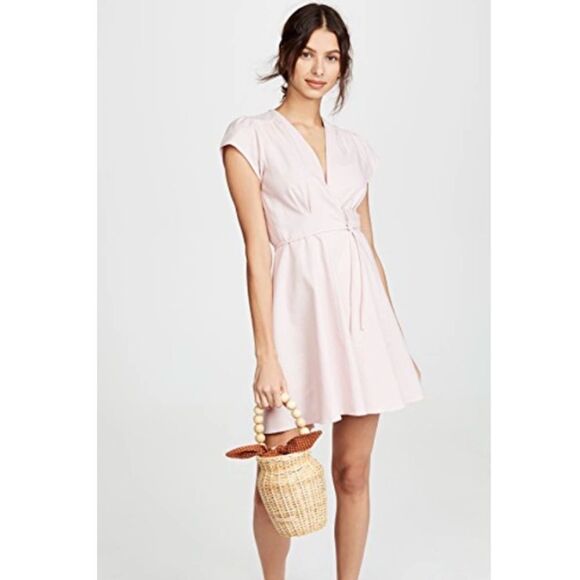 ROLLA'S Linen Dancer Wrap Dress In Light Pink Size Small - Picture 1 of 11